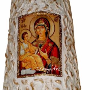 Чудотворната икона Света Богородица Троеручица върху керемида 3